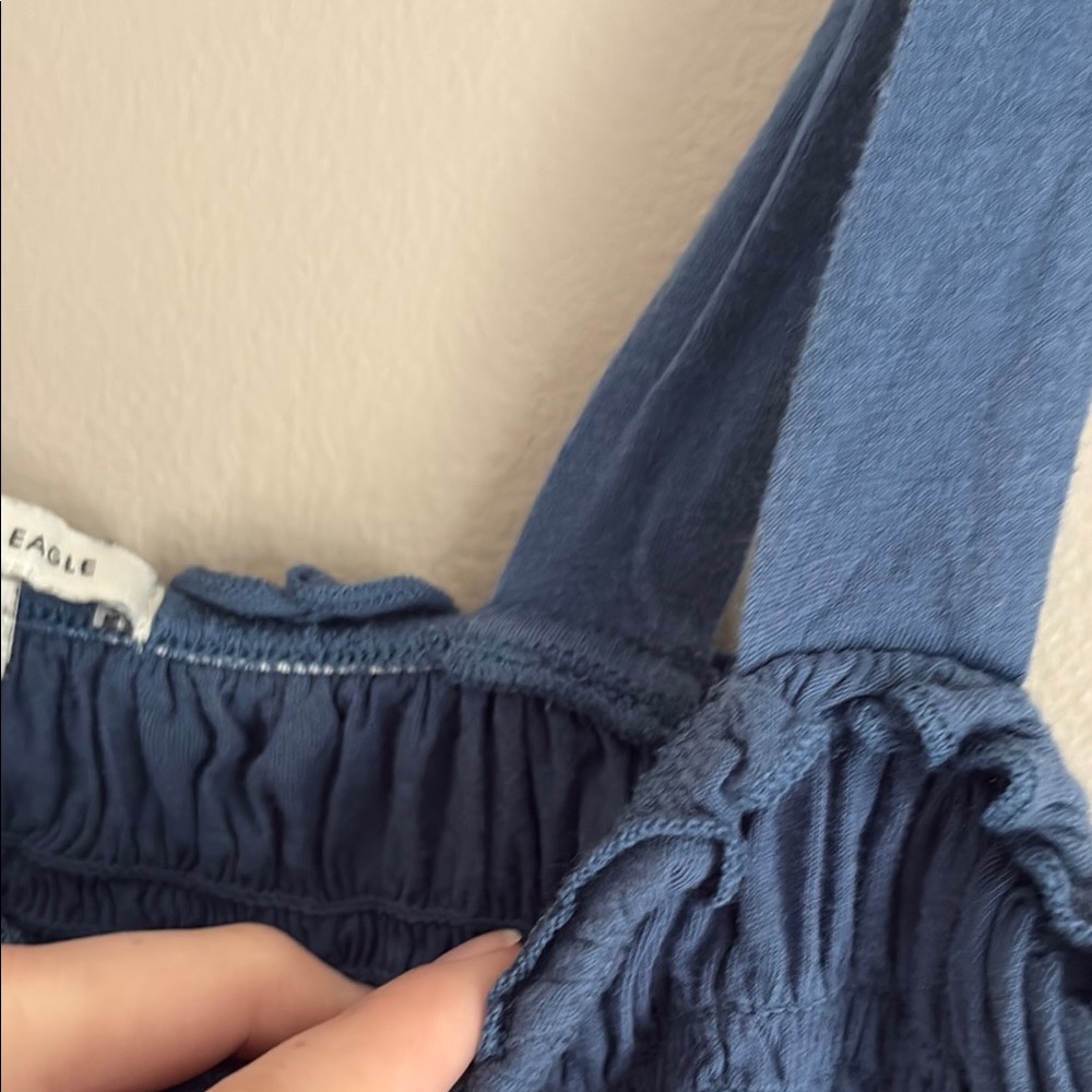 Blue Smocked Women's Tank Top American Eagle - Picture 4 of 6